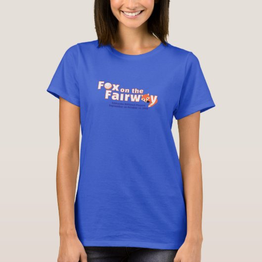 Fuchs auf der Fairway - Damen - Blaues Shirt (Vorderseite)