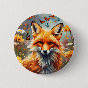Fuchs auf der Wiese Button