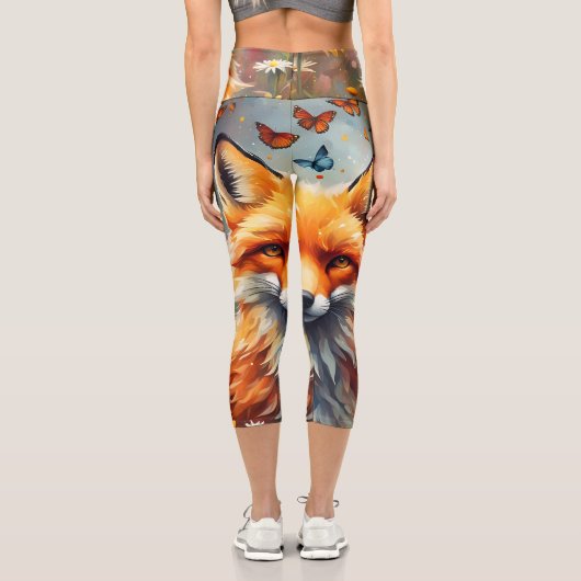 Fuchs auf der Wiese Capri Leggings (Rückseite)