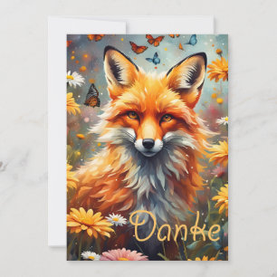 Fuchs auf der Wiese Dankeskarte