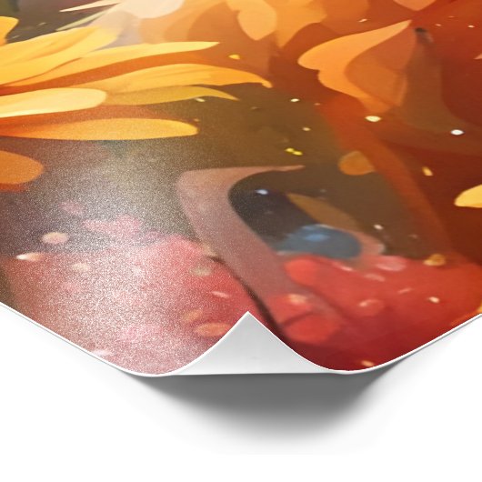 Fuchs auf der Wiese Fotodruck (Ecke)