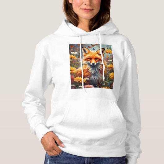 Fuchs auf der Wiese Hoodie (Vorderseite)