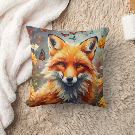 Fuchs auf der Wiese Kissen (Decke)