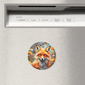 Fuchs auf der Wiese Magnet (In Situ (Geschirrspüler))
