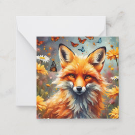 Fuchs auf der Wiese Mitteilungskarte