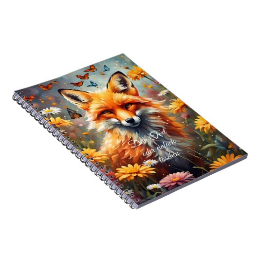 Fuchs auf der Wiese Notizblock (Rechte Seite)