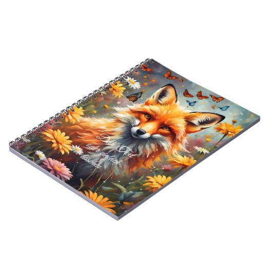 Fuchs auf der Wiese Notizblock (Linke Seite)