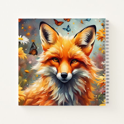 Fuchs auf der Wiese Notizblock (Rückseite)