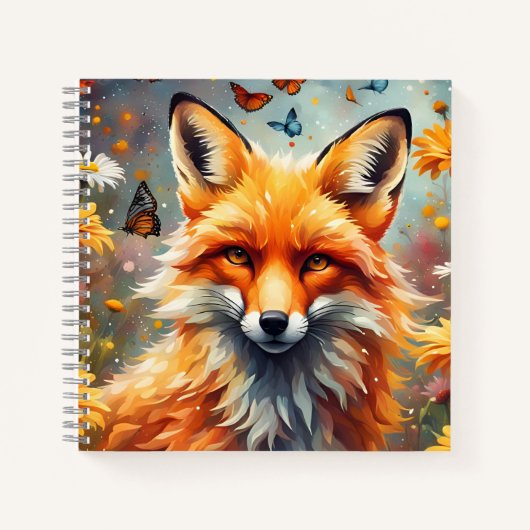 Fuchs auf der Wiese Notizblock (Vorderseite)