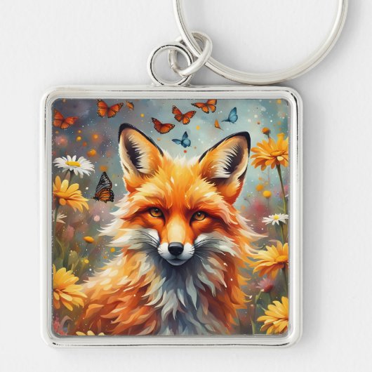Fuchs auf der Wiese Schlüsselanhänger (Vorne)