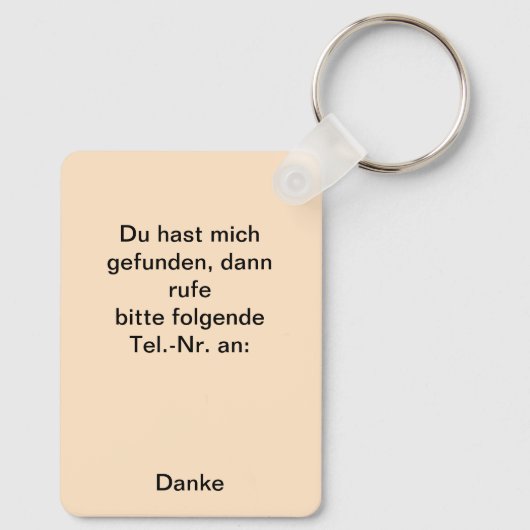 Fuchs auf der Wiese Schlüsselanhänger (Rückseite)