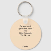 Fuchs auf der Wiese Schlüsselanhänger (Rückseite)