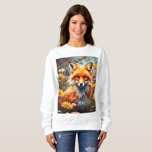 Fuchs auf der Wiese Sweatshirt (Vorne ganz)