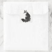 Fuchs-Aufkleber Quadratischer Aufkleber (Tasche)