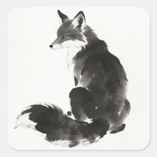 Fuchs-Aufkleber Quadratischer Aufkleber