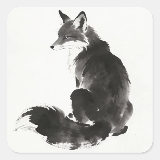Fuchs-Aufkleber Quadratischer Aufkleber (Vorderseite)
