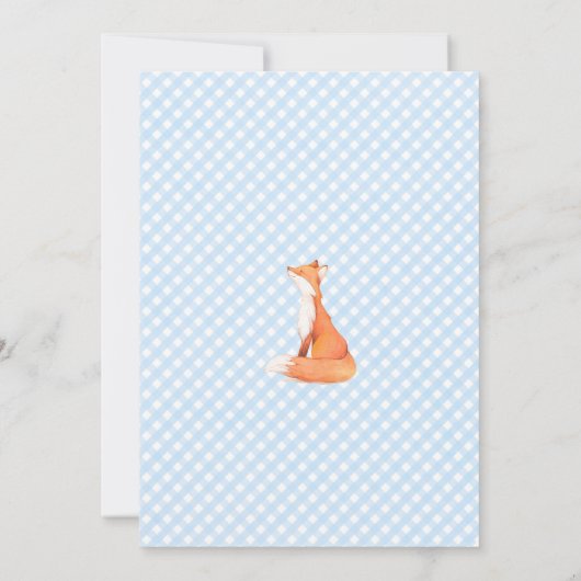 Fuchs Baby Dusche lädt ein, Junge fallen Baby Spri Einladung (Rückseite)