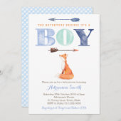 Fuchs Baby Dusche lädt ein, Junge fallen Baby Spri Einladung (Vorne/Hinten)