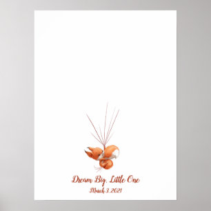 Fuchs-Baby-Fingerabdruck-Gästebuch Poster