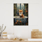 Fuchs Badezimmer Druck, Fuchs Wanne Blumenbad Bade Poster (Küche)