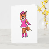 Fuchs bei Eis Skaten mit Eis-Skaten Karte (Gelbe Blume)