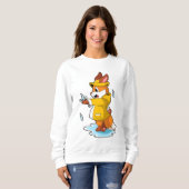 Fuchs bei Regen mit Regenfällen Sweatshirt (Vorne ganz)