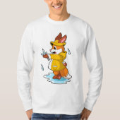 Fuchs bei Regen mit Regenfällen T-Shirt (Vorderseite)
