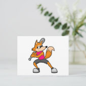 Fuchs beim Baseball mit Baseballschläger Postkarte (Stehend Vorderseite)