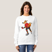 Fuchs beim Eishockey mit Eishockeyschläger Sweatshirt (Vorne ganz)