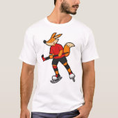 Fuchs beim Eishockey mit Eishockeyschläger T-Shirt (Vorderseite)