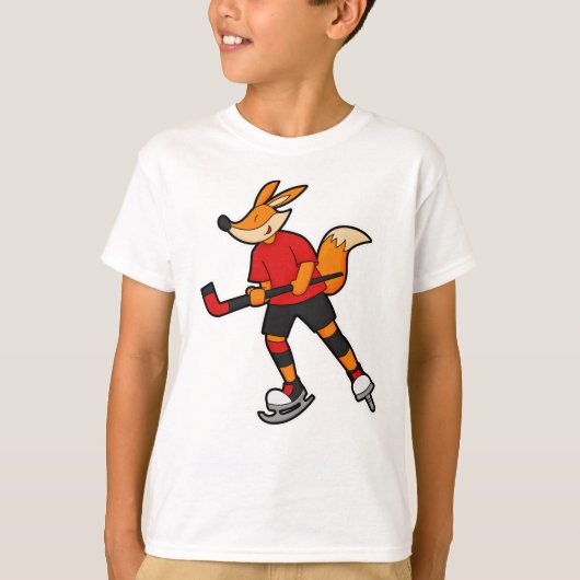 Fuchs beim Eishockey mit Eishockeyschläger T-Shirt (Vorderseite)