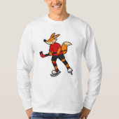 Fuchs beim Eishockey mit Eishockeyschläger T-Shirt (Vorderseite)