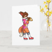 Fuchs beim Fußball Karte (Gelbe Blume)