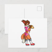 Fuchs beim Fußball-Sport Postkarte (Vorne/Hinten)