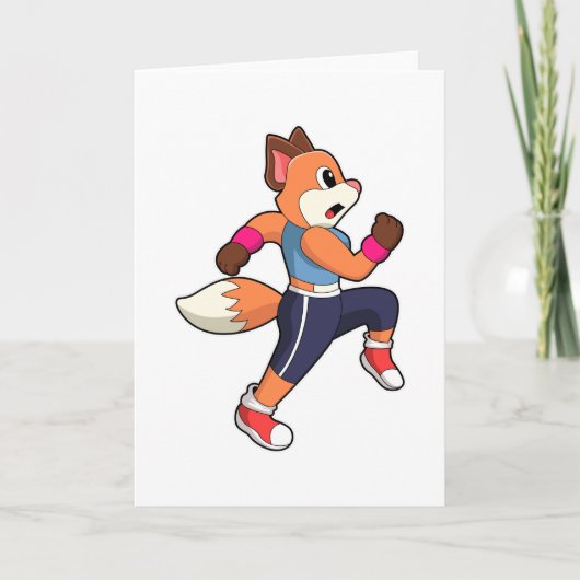 Fuchs beim Laufen Karte (Vorderseite)