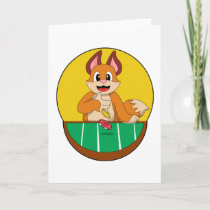 Fuchs beim Pokern mit Pokerchips Karte