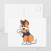 Fuchs beim Schwimmen mit Badeanzug Postkarte (Vorne/Hinten)