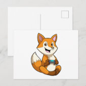 Fuchs beim Spielen mit Controller Postkarte (Vorne/Hinten)