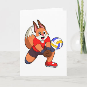 Fuchs beim Volleyball-Sport Karte