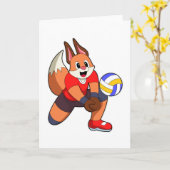 Fuchs beim Volleyballsport Karte (Gelbe Blume)