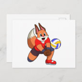 Fuchs beim Volleyballsport Postkarte (Vorne/Hinten)