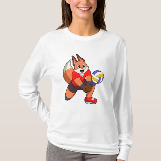 Fuchs beim Volleyballsport T-Shirt (Vorderseite)