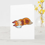 Fuchs beim Weinen Karte (Gelbe Blume)