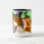 Fuchs Bild wieder Zweifarbige Tasse (Mittel)