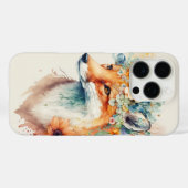 Fuchs-Blumenkrone Aquarell Case-Mate iPhone Hülle (Rückseite (Horizontal))