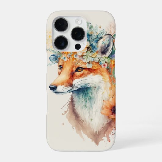 Fuchs-Blumenkrone Aquarell iPhone Hülle (Rückseite)