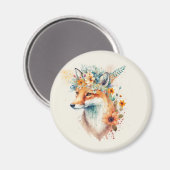 Fuchs-Blumenkrone Aquarell Magnet (Vorderseite/Rückseite)