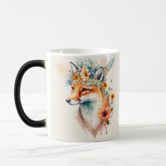 Fuchs-Blumenkrone Aquarell Verwandlungstasse (Links)
