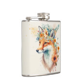 Fuchs-Blumenkrone Wasserfarbe Flachmann (Rechts)