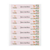 Fuchs boho floral, wrap um Address Labels Rundum-Adressaufkleber (Bogen)